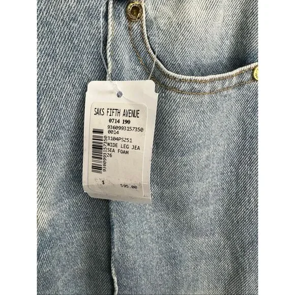 Zimmermann Wide-Leg Flared Jeans in Sea Foam Size 26 $595 - Picture 7 of 12